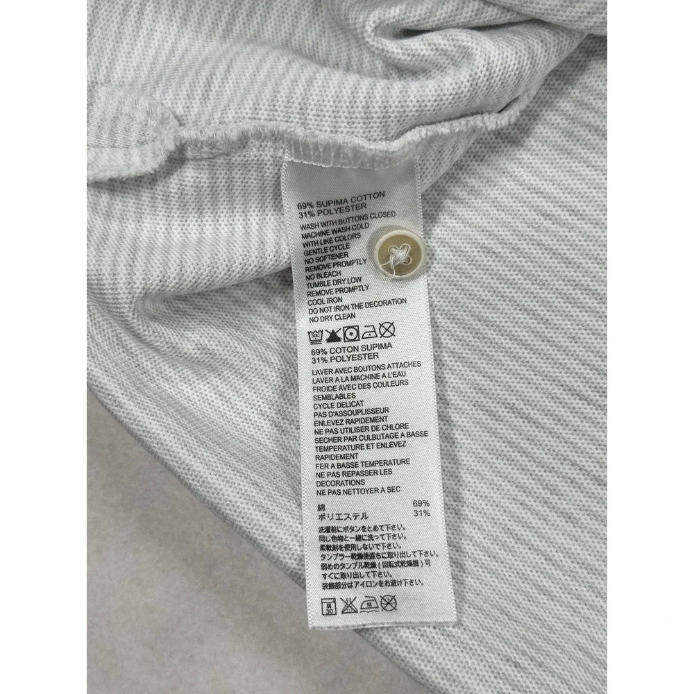 Tommy Bahama Men's Gray Striped Polo Marlin Logo Short Sleeve Shirt - Size XL - Picture 9 of 10